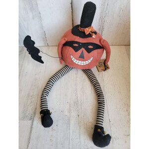 Vintage unique pumpkin sitting trick or treat plush home decor spooky Halloween